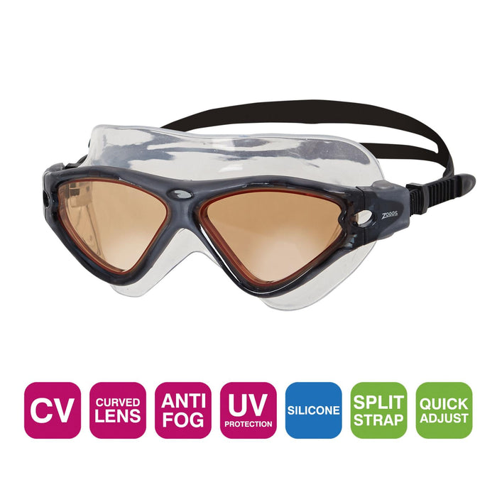Masque de natation Tri Vision Gris-Noir Verres teintés-Cuivre Zoggs 461075GYBKTCP