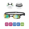 Lunettes de natation Raptor Hcb Titanium Gris-Noir Miroité-Verres Bleus Zoggs 461085GYBKMBL