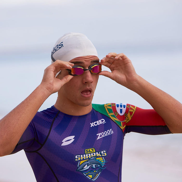 Lunettes de natation Raptor Hcb Titanium Gris-Noir Miroité-Verres Rouges Zoggs 461085GYBKMRD