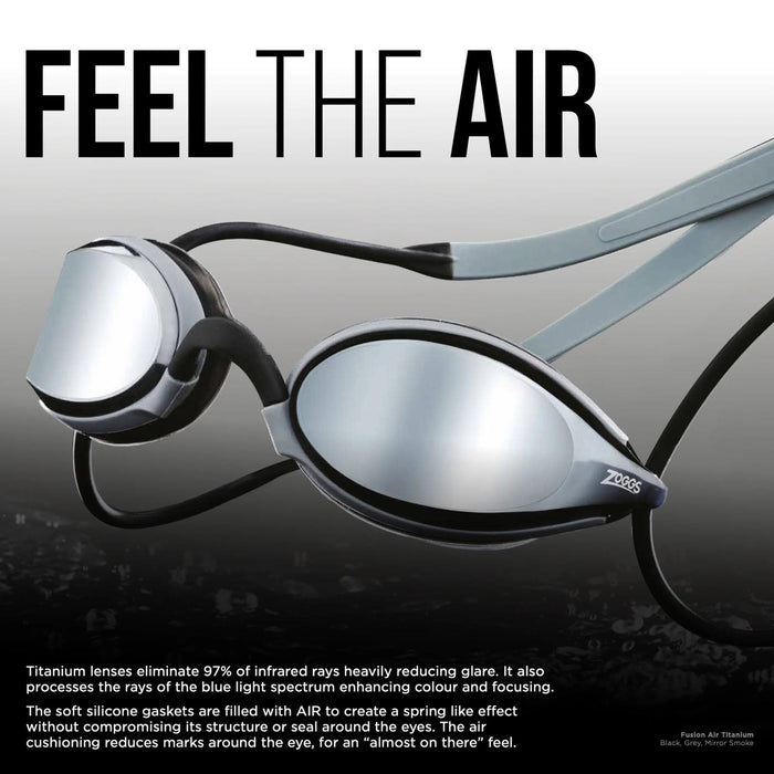Lunettes de natation Tiger Lsr+ Titane Blanc-Bleu Miroité-Fumée Lenses Small Zoggs 461092WHBLMSMS