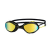 Lunettes de natation Tiger Titane Noir-Jaune Miroité-Lime Lenses Regular Zoggs 461094BKYLMLMR