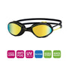 Lunettes de natation Tiger Titane Noir-Jaune Miroité-Lime Lenses Regular Zoggs 461094BKYLMLMR