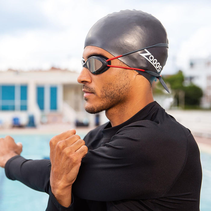 Lunettes de natation Tiger Titane Gris-Rouge Miroité-Fumée Lenses Regular Zoggs 461094GYRDMSMR