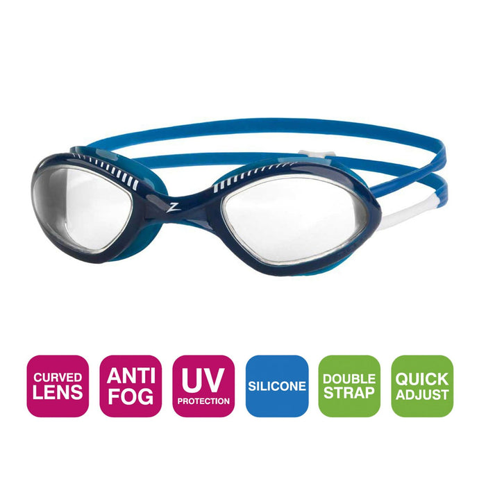 Schwimmbrille Tiger Blau-Weiß Klein Zoggs 461095BLWHCLRS