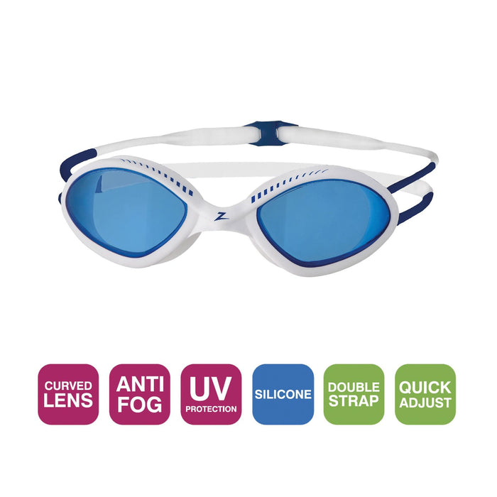 Lunettes de natation Tiger Blanc-Bleu Teinté-Bleu Lenses Small Zoggs 461095WHBLTBLS