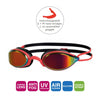 Lunettes de natation Fusion Air Titane Rouge-Noir Miroité-Rouge Lenses Zoggs 461106RDBKMRD