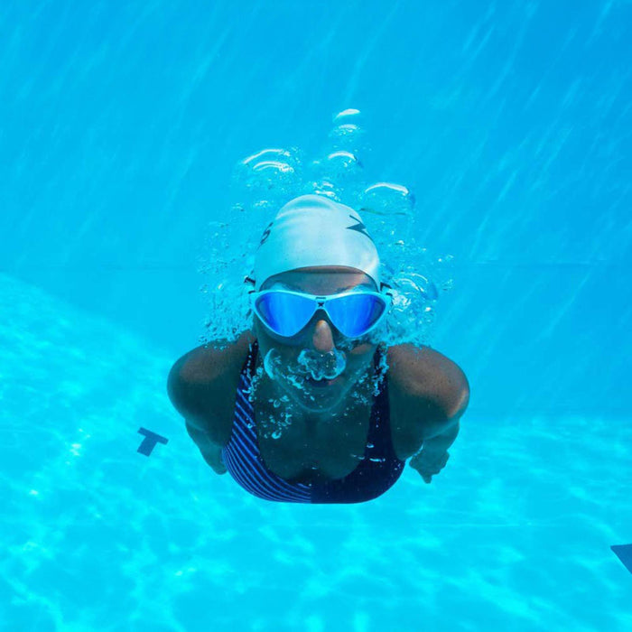 Masque de natation Horizon Flex Titane Clair-Blanc Miroité-Bleu Lenses Zoggs 461109CLWHMBL