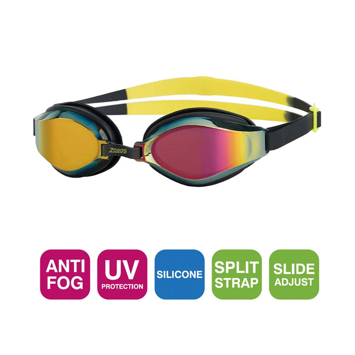 Lunettes de natation Endura Max Titane Noir-Jaune Miroité-Violet Lenses Zoggs 461111BKYLMVI
