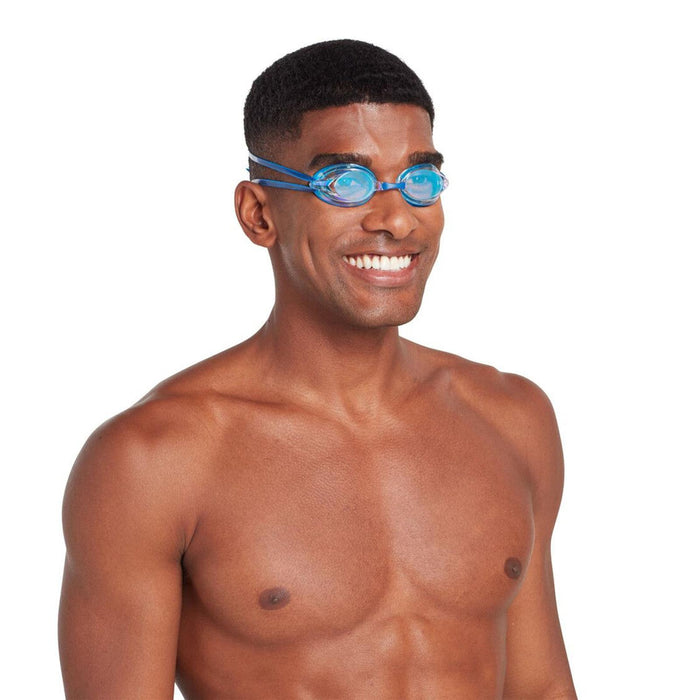 Lunettes de natation Racer Titane Bleu-Lumière Miroité-Clair Lenses Zoggs 461112BLLBMCL