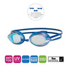Lunettes de natation Racer Titane Bleu-Lumière Miroité-Clair Lenses Zoggs 461112BLLBMCL