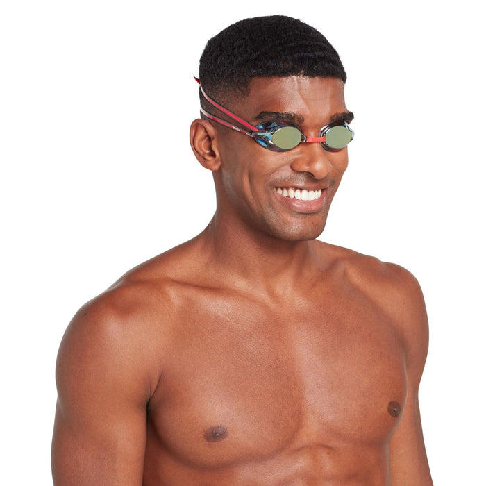 Lunettes de natation Racer Titane Gris-Rouge Miroité-Or Lenses Zoggs 461112GYRDMGD