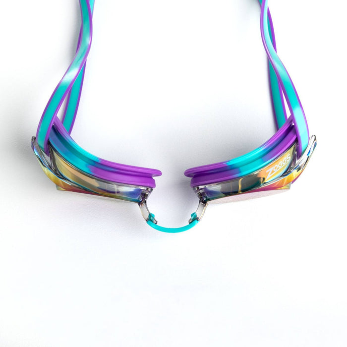Lunettes de natation Racer Titane Violet-Turquoise Miroité-Bleu Lenses Zoggs 461112VITQMBL