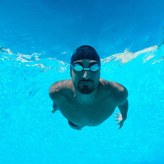 Lunettes de natation Racer Titane Violet-Turquoise Miroité-Bleu Lenses Zoggs 461112VITQMBL