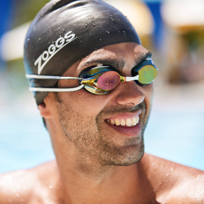 Lunettes de natation Racer Titane Violet-Turquoise Miroité-Bleu Lenses Zoggs 461112VITQMBL