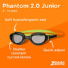 Lunettes de natation Phantom 2.0 Junior Noir-Vert Verres teintés-fumé Zoggs 461312BKBLTSM