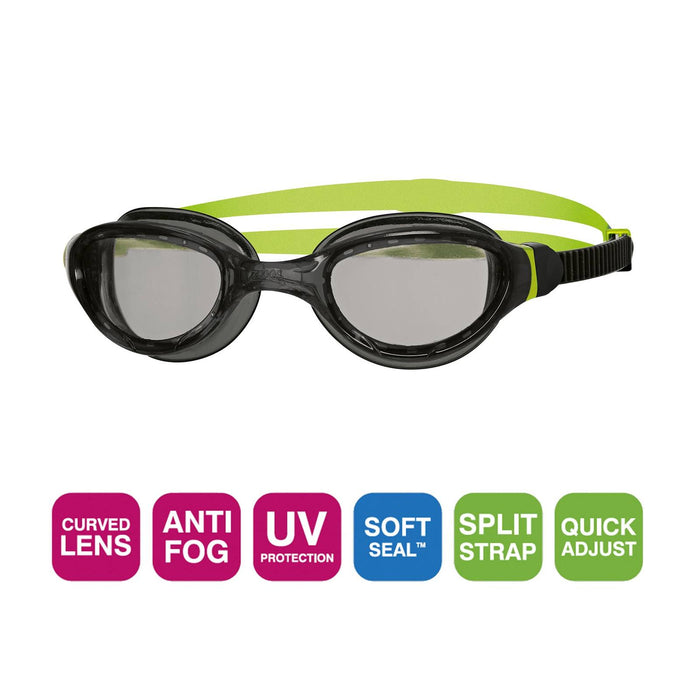 Lunettes de natation Phantom 2.0 Junior Noir-Vert Verres teintés-fumé Zoggs 461312BKBLTSM