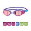 Lunettes de natation Phantom Elite Miroir Junior Rose-Bleu Verres miroités-Rouges Zoggs 461316PKBLMRD