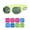 Lunettes de natation Predator Junior Vert-Gris Verres teintés-fumé Zoggs 461319LMGYTSM