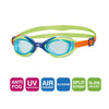 Lunettes de natation Sonic Air 2.0 Junior Vert-Bleu Verres teintés-Bleus Zoggs 461325GNBLTBL