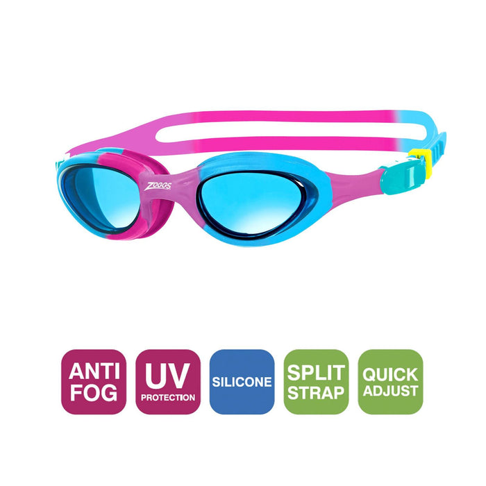 Lunettes de natation Super Seal Junior Rose-Bleu Verres teintés-Bleus Zoggs 461327PKBLTBL