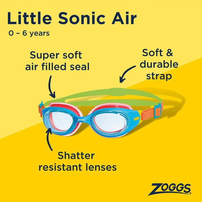Lunettes de natation Little Sonic Air Enfants Bleu-Orange Verres teintés-Bleus Zoggs 461418BLORTBL