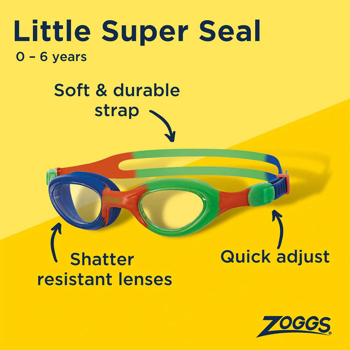 Lunettes de natation Little Super Seal Enfants Orange-Vert Zoggs 461419ORGNCLR