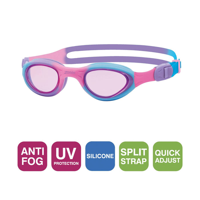 Lunettes de natation Little Super Seal Kids Rose-Violet Verres teintés-roses Zoggs 461419PKPUTPK