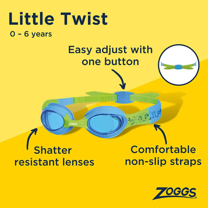 Lunettes de natation Little Twist Enfants Bleu-Vert Verres teintés-Bleus Zoggs 461421BLGNTBL
