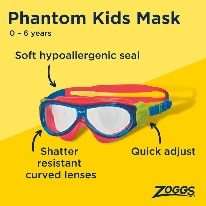 Masque de natation Phantom Enfants Bleu-Turquoise Zoggs 461423BLTQCLR