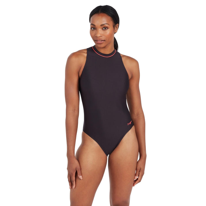 Maillot de bain une pièce Zippé Col Hauteur Femme Noir Taille 42-XXL Zoggs 462554BK42