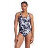 Maillot de bain une pièce Marble Powerback Femme Noir-Blanc Taille 32-XS Zoggs 462569BK32