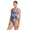Maillot de bain une pièce Marble Powerback Femme Noir-Blanc Taille 32-XS Zoggs 462569BK32