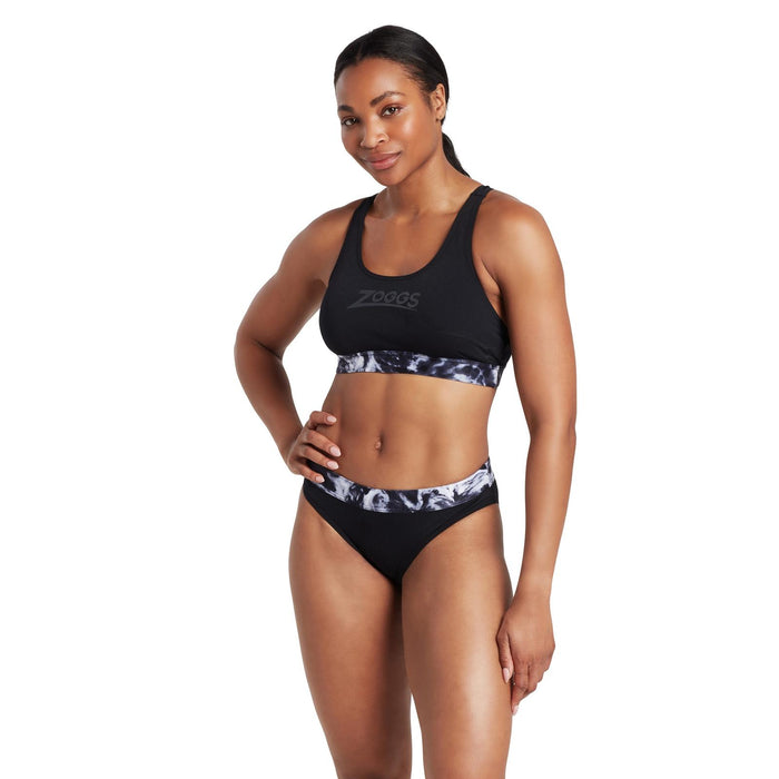 Maillots de bain deux pièces Marble Actionback Noir-Blanc Taille 36-M Zoggs 462571BK36