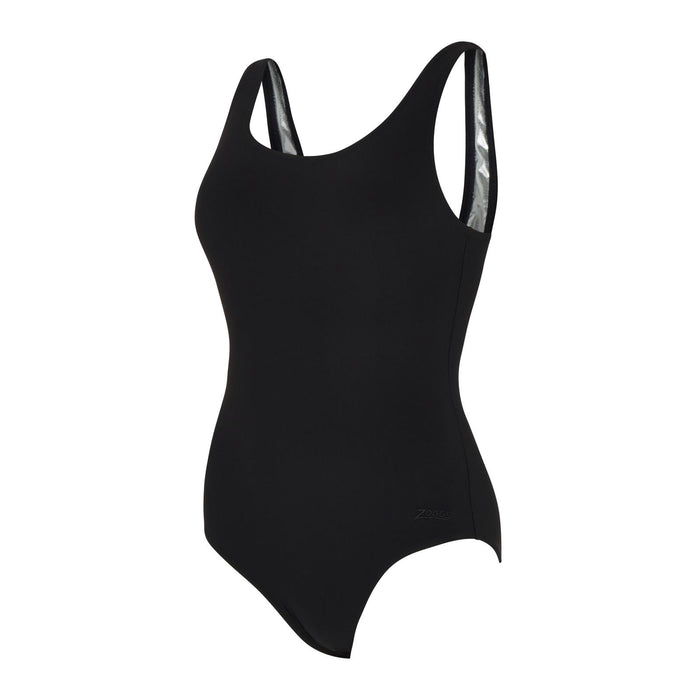 Maillot de bain une pièce Scoopback Argent Ligné Noir Taille 28-XXXS Zoggs 462577BK28