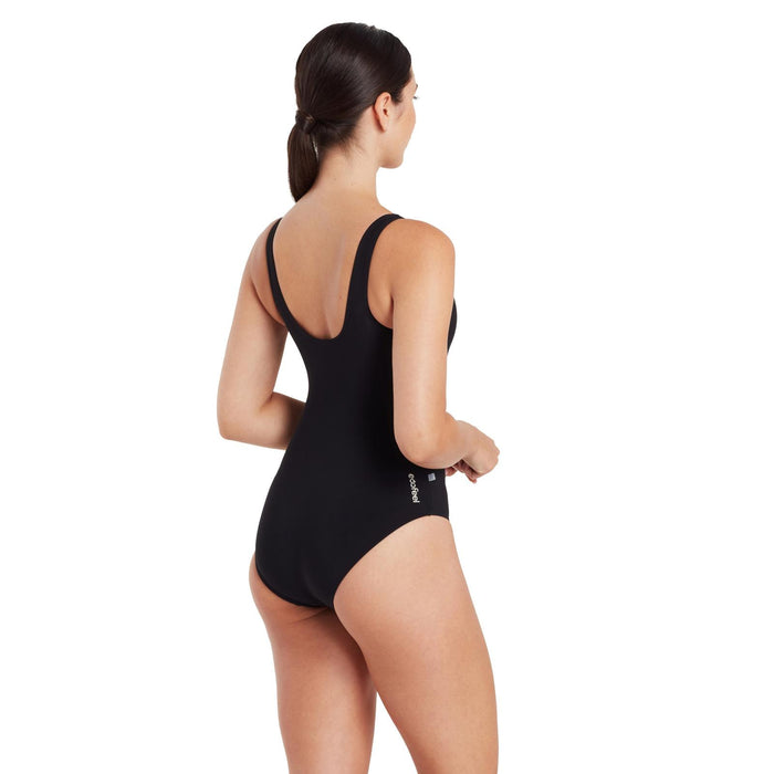 Maillot de bain une pièce Scoopback Argent Ligné Noir Taille 28-XXXS Zoggs 462577BK28