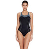 Maillot de bain one-piece Tokyo Iceback Noir-Gris Taille 32-XS Zoggs 462580BKGY32
