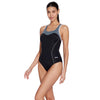 Maillot de bain une pièce Tokyo Iceback Noir-Gris Taille 50-6XL Zoggs 462580BKGY50