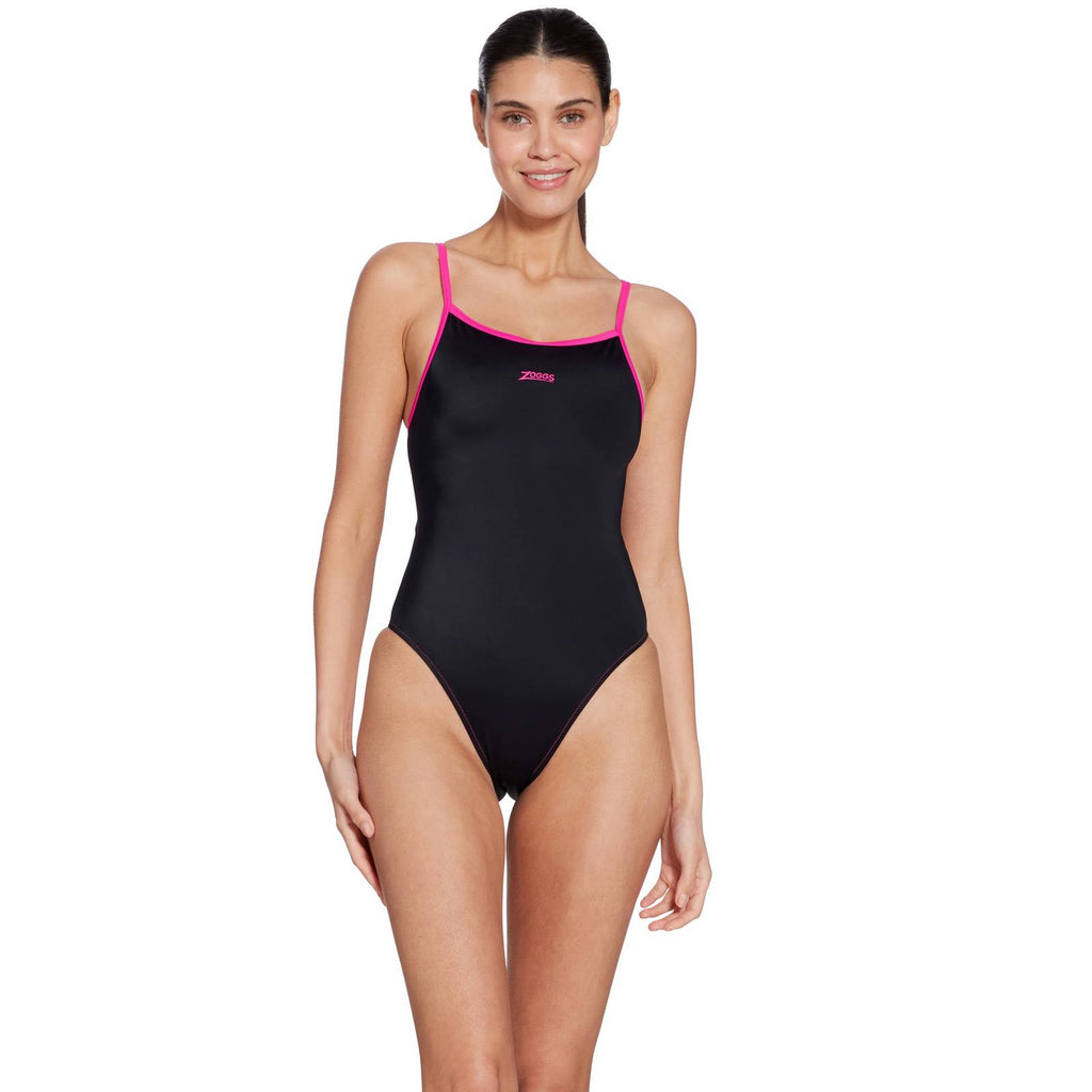Maillot de bain une pièce Kona Triback Noir-Magenta Taille 28-XXXS Zoggs 462582BKMG28