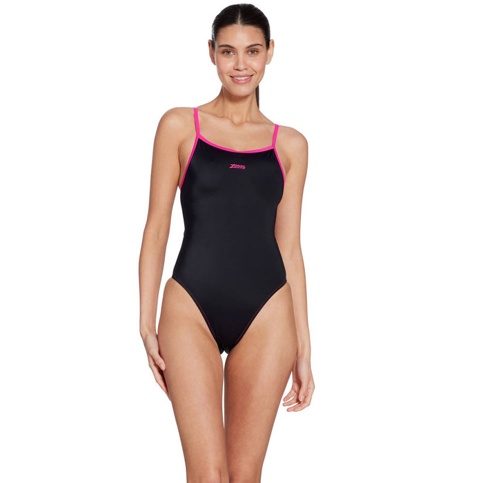 Maillot de bain une pièce Kona Triback Noir-Magenta Taille 28-XXXS Zoggs 462582BKMG28