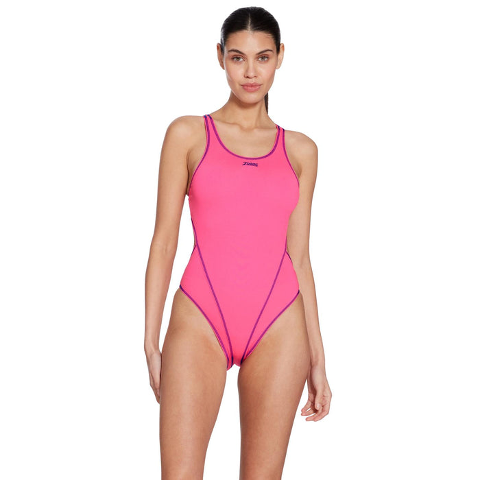 Maillot de bain une pièce Melbourne Haxback Magenta-Royal Taille 34-S Zoggs 462585MGRY34