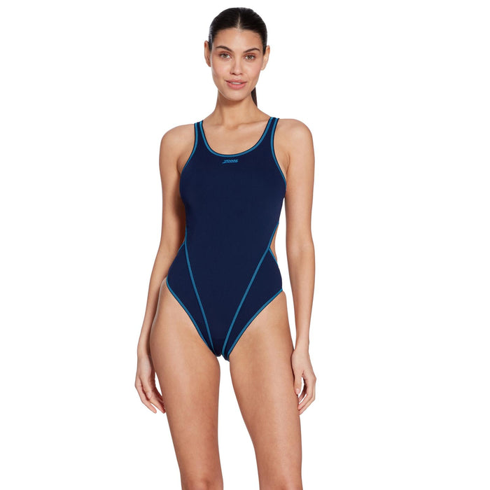 Maillot de bain une pièce Melbourne Haxback Marine-Bleu Clair Taille 36-M Zoggs 462585NVLB36