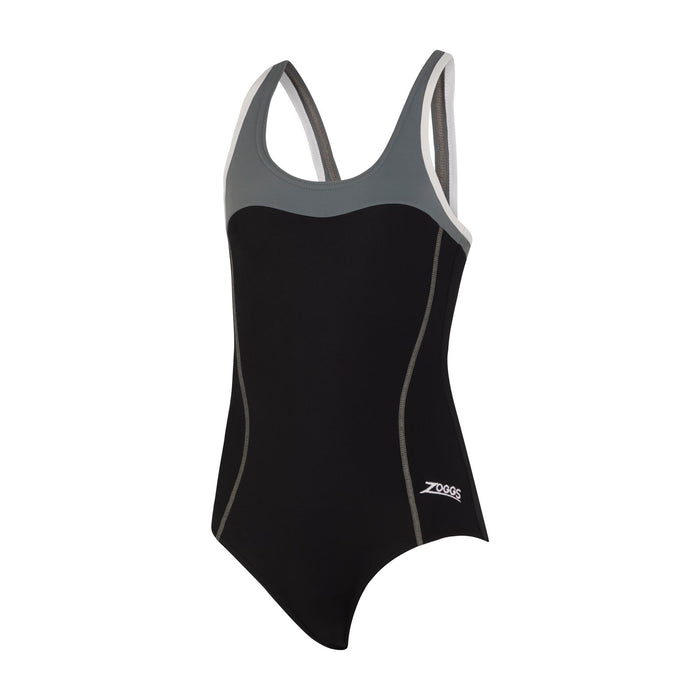 Maillot de bain une pièce Tokyo Iceback Fille Noir-Gris Taille 28-8A Zoggs 463315BKGY28