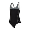 Maillot de bain une pièce Tokyo Iceback Fille Noir-Gris Taille 28-8A Zoggs 463315BKGY28