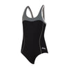 Maillot de bain une pièce Tokyo Iceback Fille Noir-Gris Taille 30-10A Zoggs 463315BKGY30