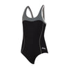 Maillot de bain une pièce Tokyo Iceback Fille Noir-Gris Taille 34-14A Zoggs 463315BKGY34