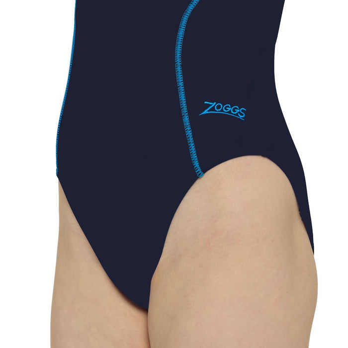 Maillot de bain une pièce Tokyo Iceback Fille Marine-Bleu-Clair Taille 28-8A Zoggs 463315NVLB28