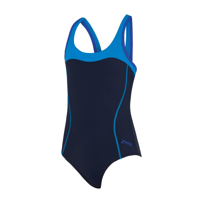 Maillot de bain une pièce Tokyo Iceback Fille Marine-Bleu-Clair Taille 34-14A Zoggs 463315NVLB34
