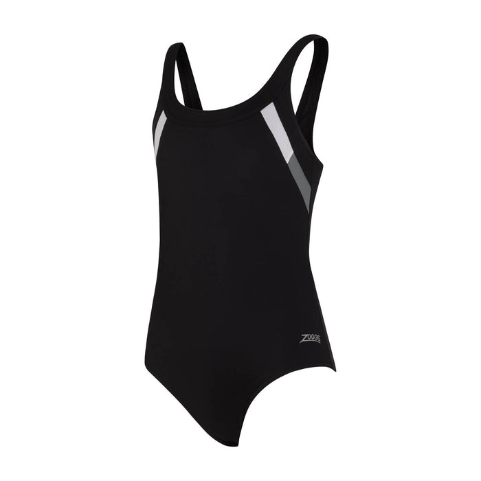 Maillot de bain une pièce Sydney U Dos Fille Noir-Blanc Taille 32-12A Zoggs 463316BKWH32