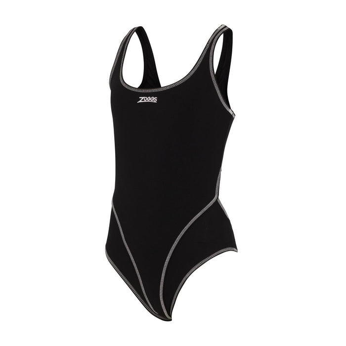 Maillot de bain une pièce Melbourne Haxback Fille Noir-Blanc Taille 34-14A Zoggs 463317BKWH34