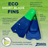 Palmes de natation courte lame Éco Noir-Orange EU 37-38-UK 4-5-US 5-6 Zoggs 465220BKOR45